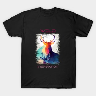 Stag Deer Wild Nature Animal Colors Art Painting T-Shirt